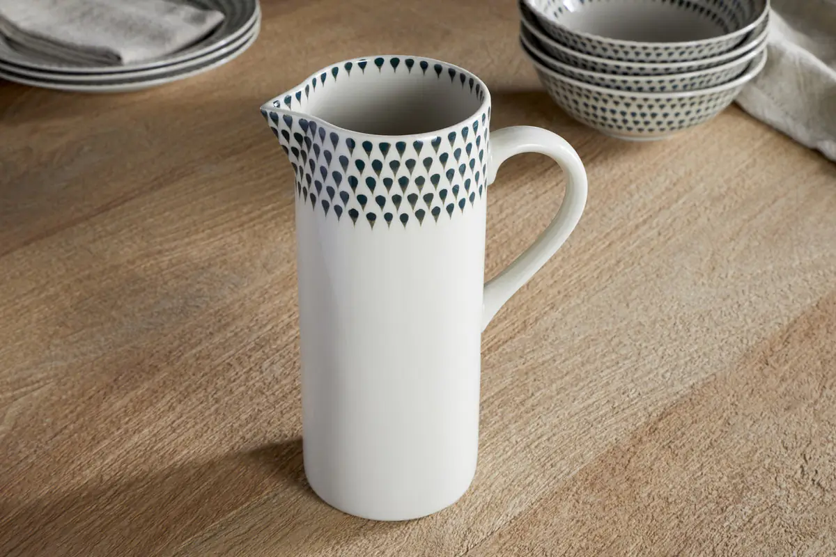 Nkuku - Juniper Drop Jug - Cream & Juniper - Large