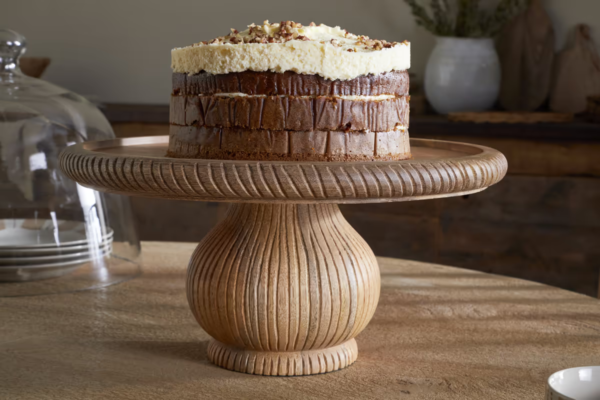Nkuku - Vivan Glass Cake Stand & Dome - Natural