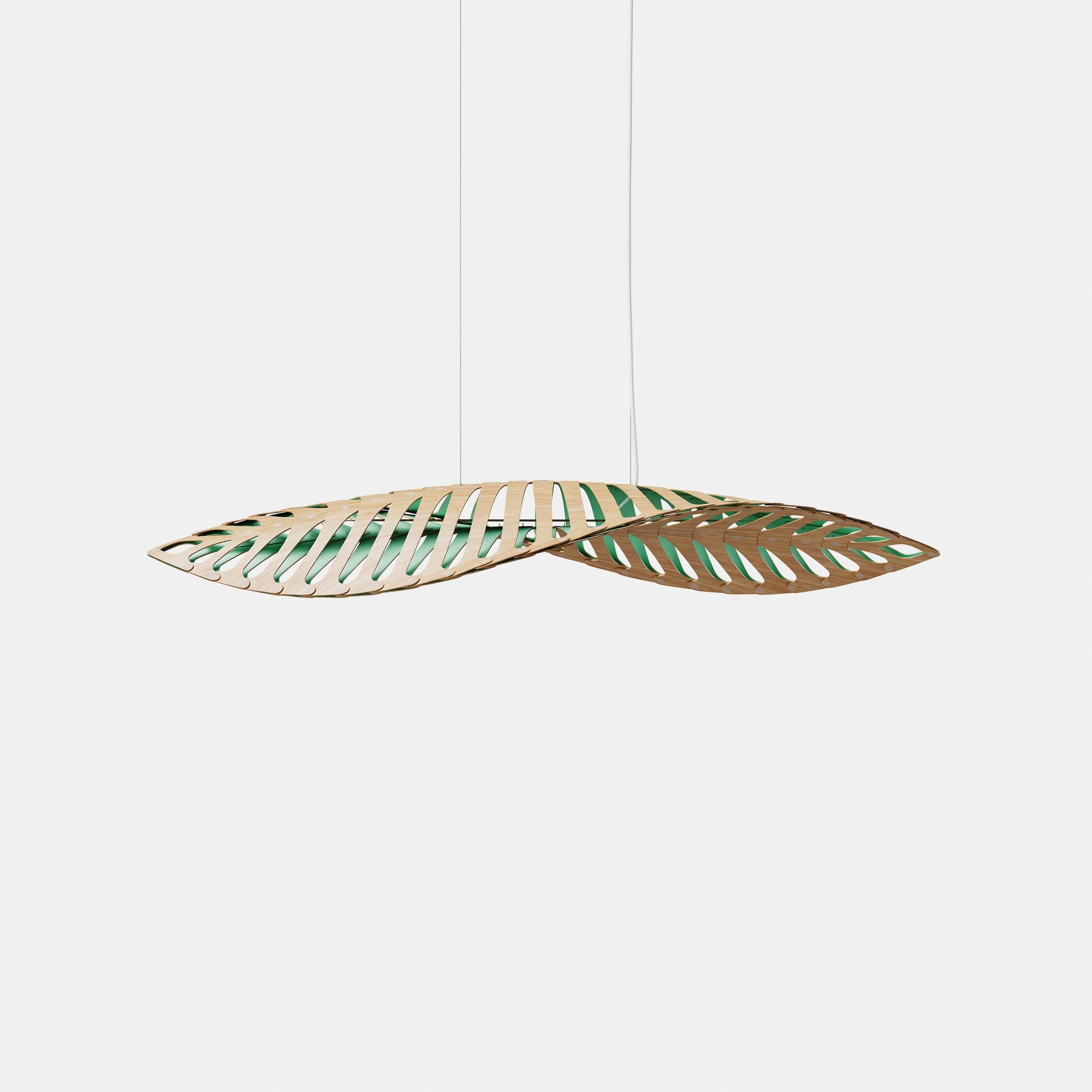 David Trubridge Navicula Pendant Light - Medium -  Aqua (Inside)