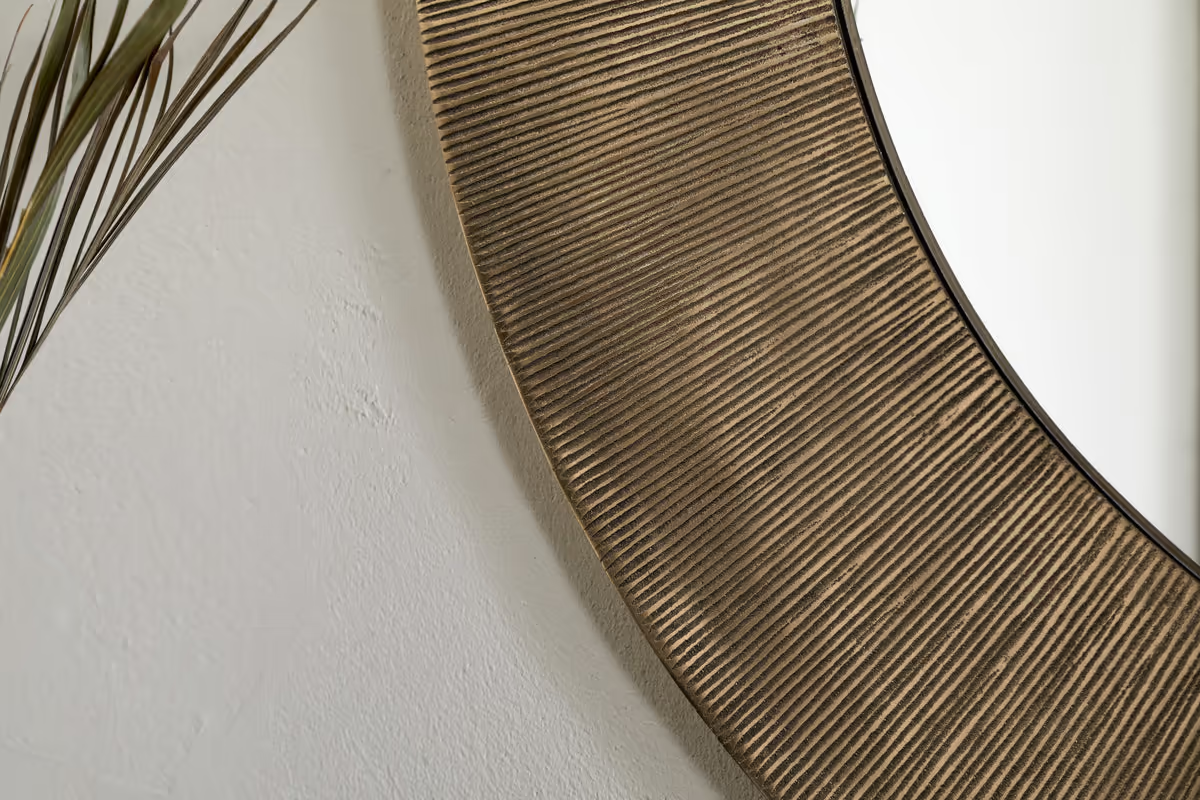 Nkuku - Moto Round Mirror - Antique Brass