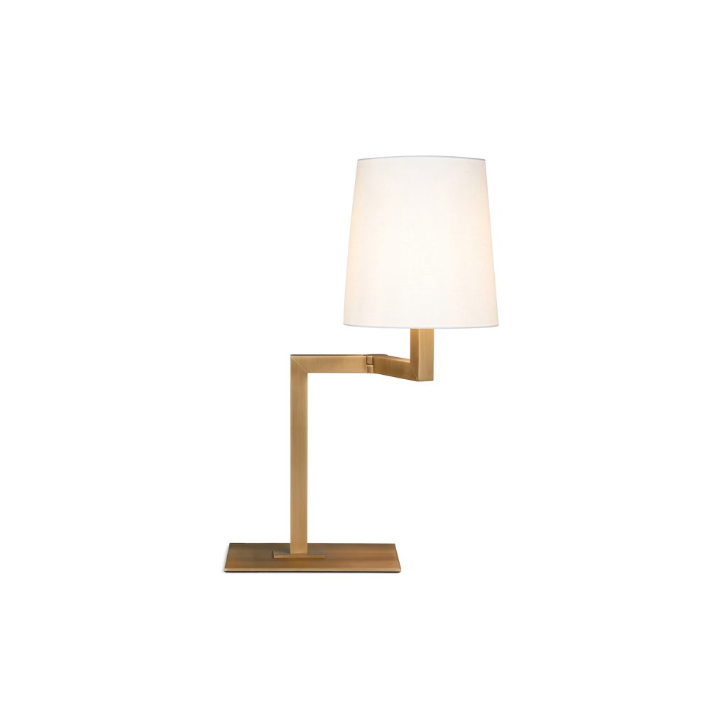 Contardi Lighting Tonda Desk Table Lamp - Matt Light Satin Bronze - White Cotton 800