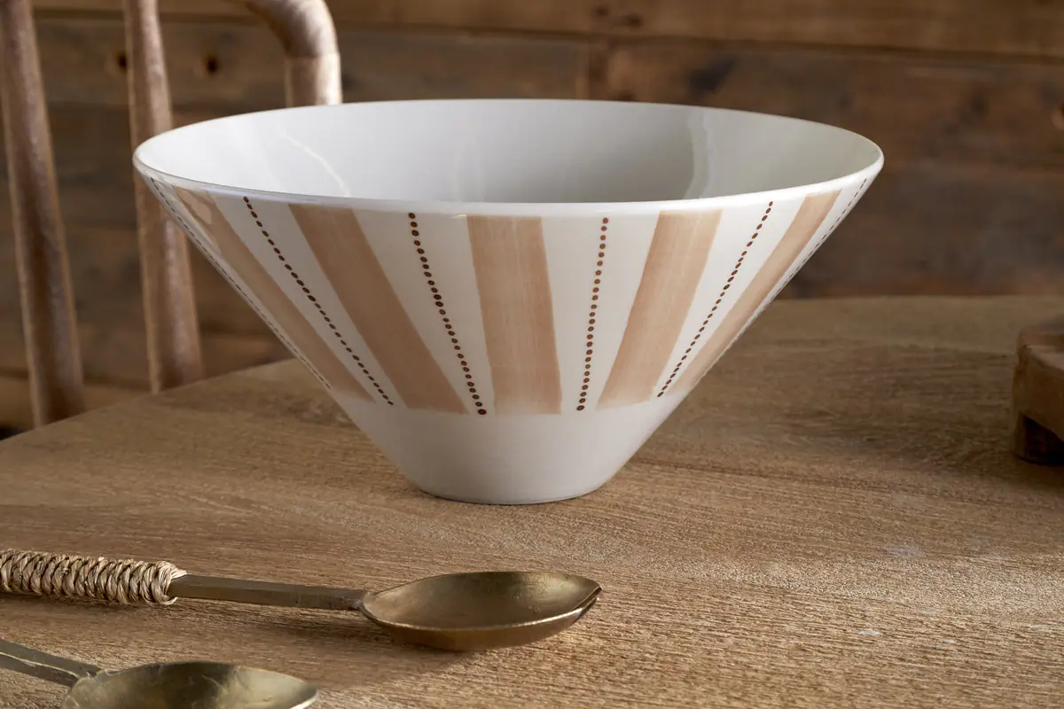 Nkuku - Patthar Serving Bowl - Cream & Clay - Medium