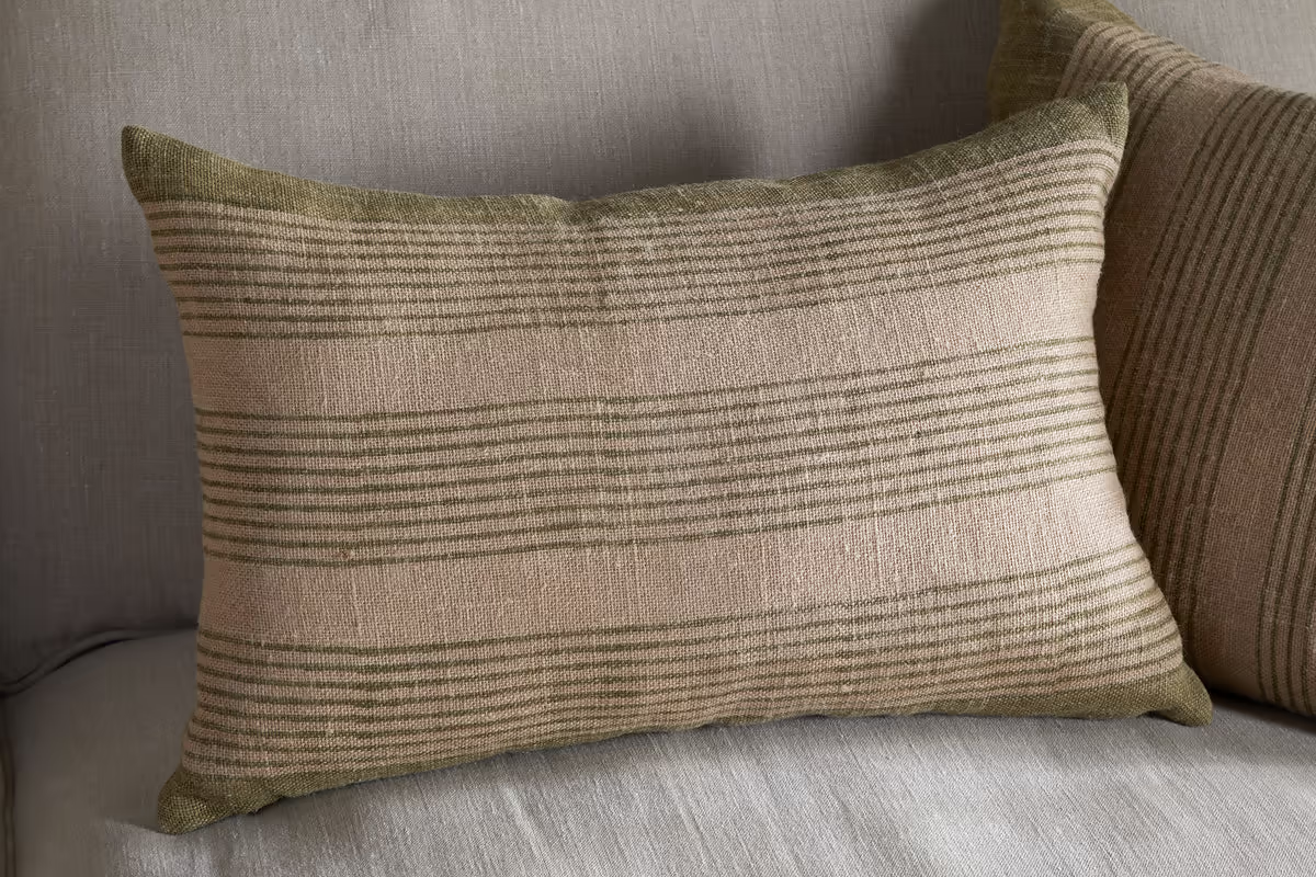 Nkuku - Eesha Jute Cushion Cover - Sage Green - 60 x 40cm