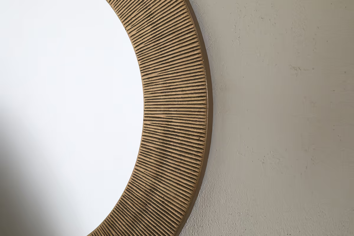 Nkuku - Putali Etched Mirror - Antique Brass