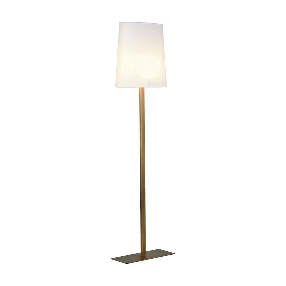 Contardi Lighting Ovale Floor Lamp - Matt Light Satin Bronze - White Cotton 800