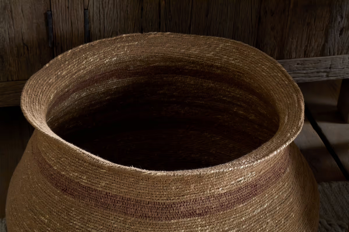 Nkuku - Rana Wide Basket - Natural & Rust