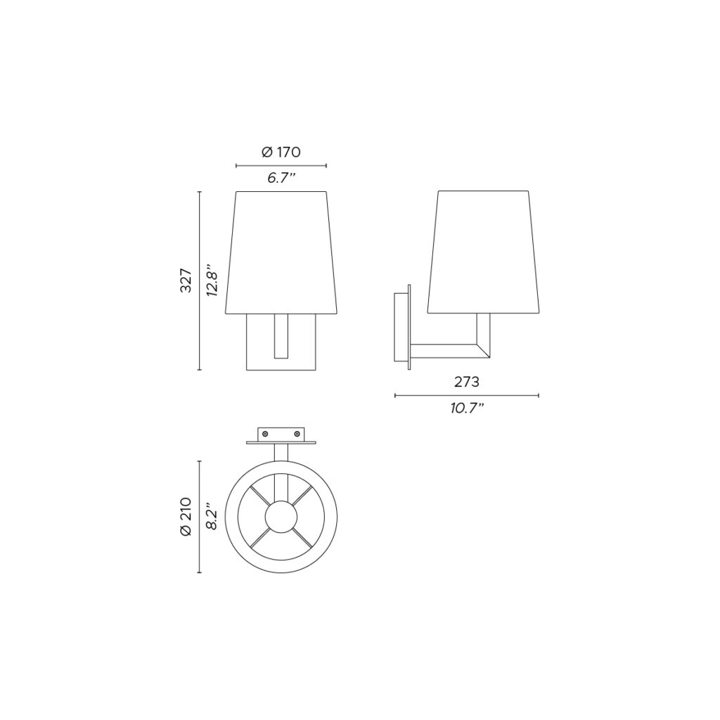Contardi Lighting Tonda Wall Light - Matt Black Silk Lacquered - White Cotton 800