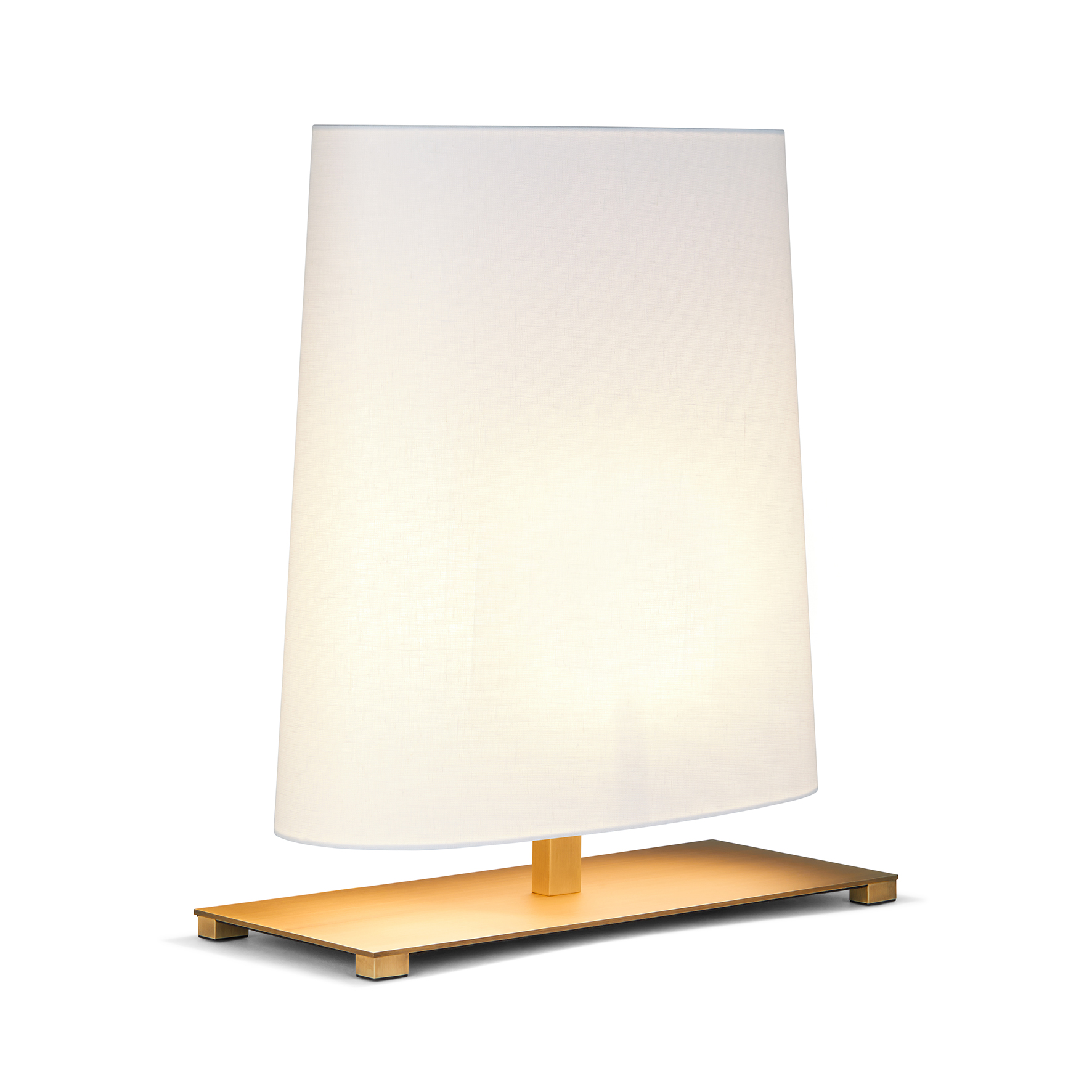 Contardi Lighting Ovale Table Lamp - Large - Matt Light Satin Bronze - White Cotton 800