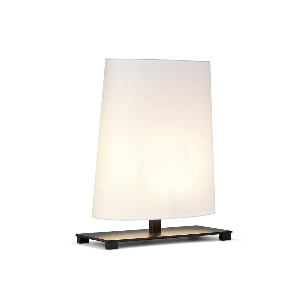 Contardi Lighting Ovale Table Lamp - Small - Matt Black Silk Lacquered - White Cotton 800