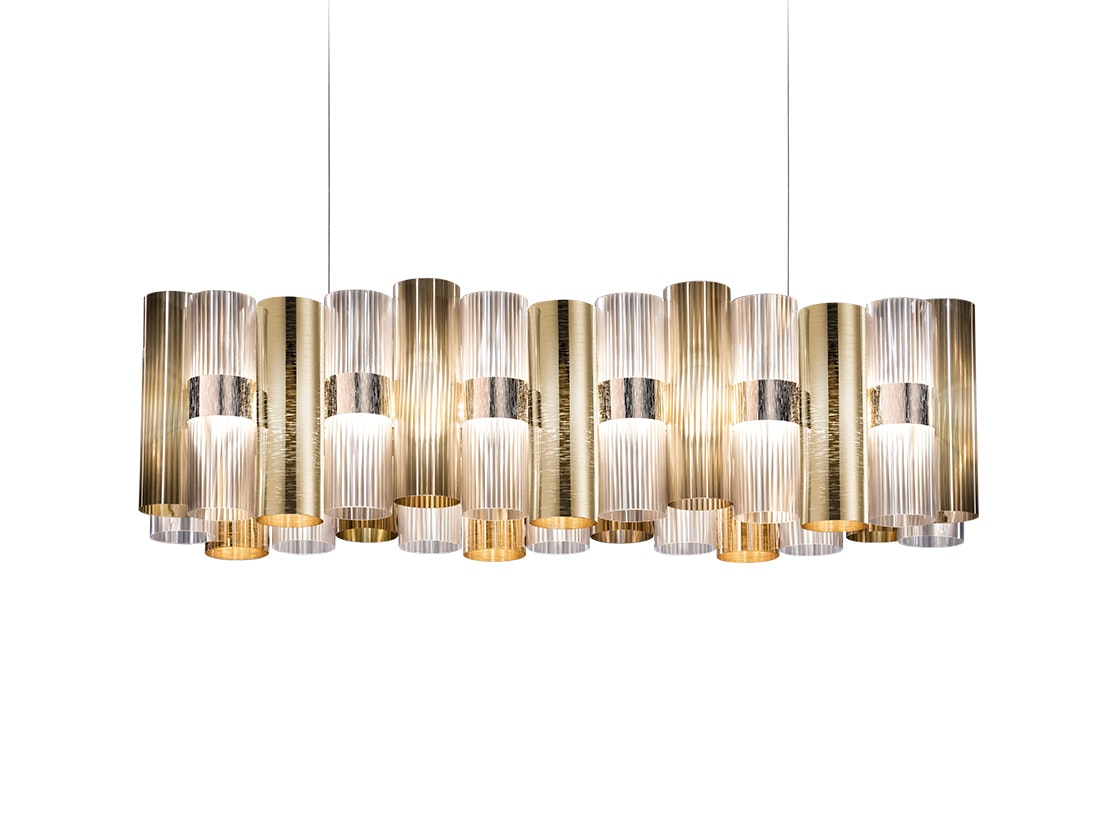 Slamp - La Lollo Linear Suspension Lamp - 100 - Gold