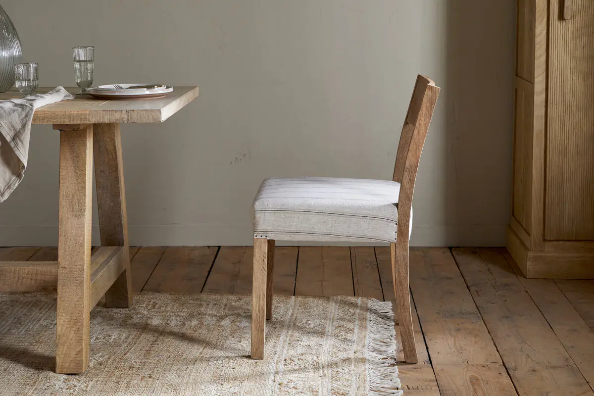 Nkuku - Nidhi Linen Upholstered Dining Chair - Natural