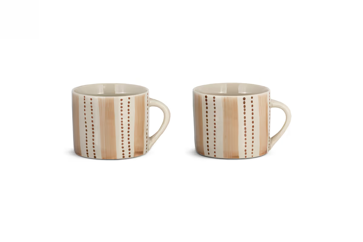 Nkuku - Patthar Mug - Cream & Clay - Small (Set of 2)