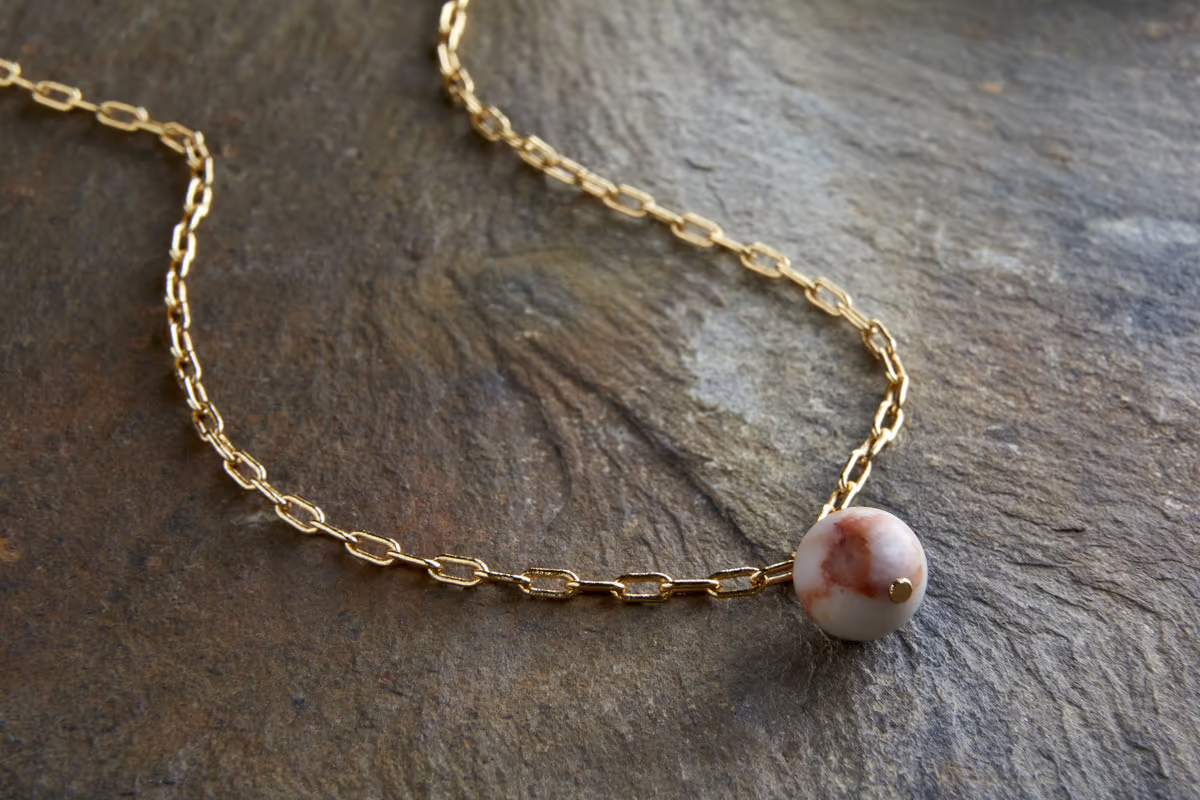 Nkuku - Cerita Rhodochrosite Necklace - Rhodochrosite & Gold