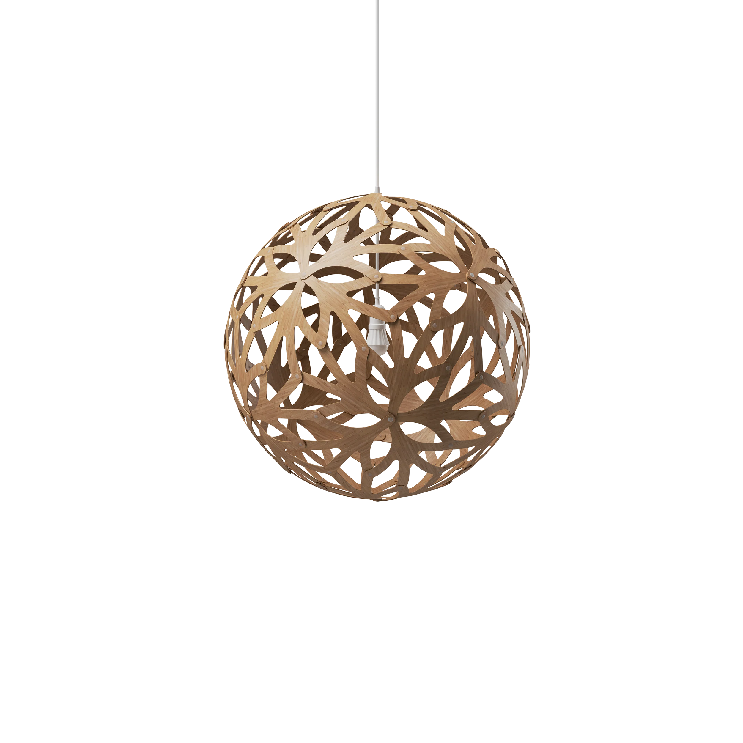 David Trubridge Floral Pendant Light - 400mm (16") - Bamboo