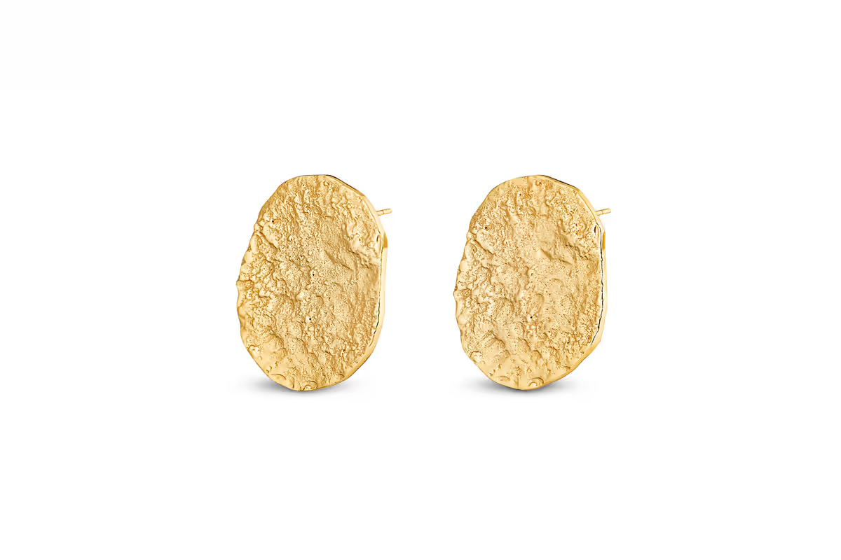 Nkuku - Oya Hammered Earrings - Gold