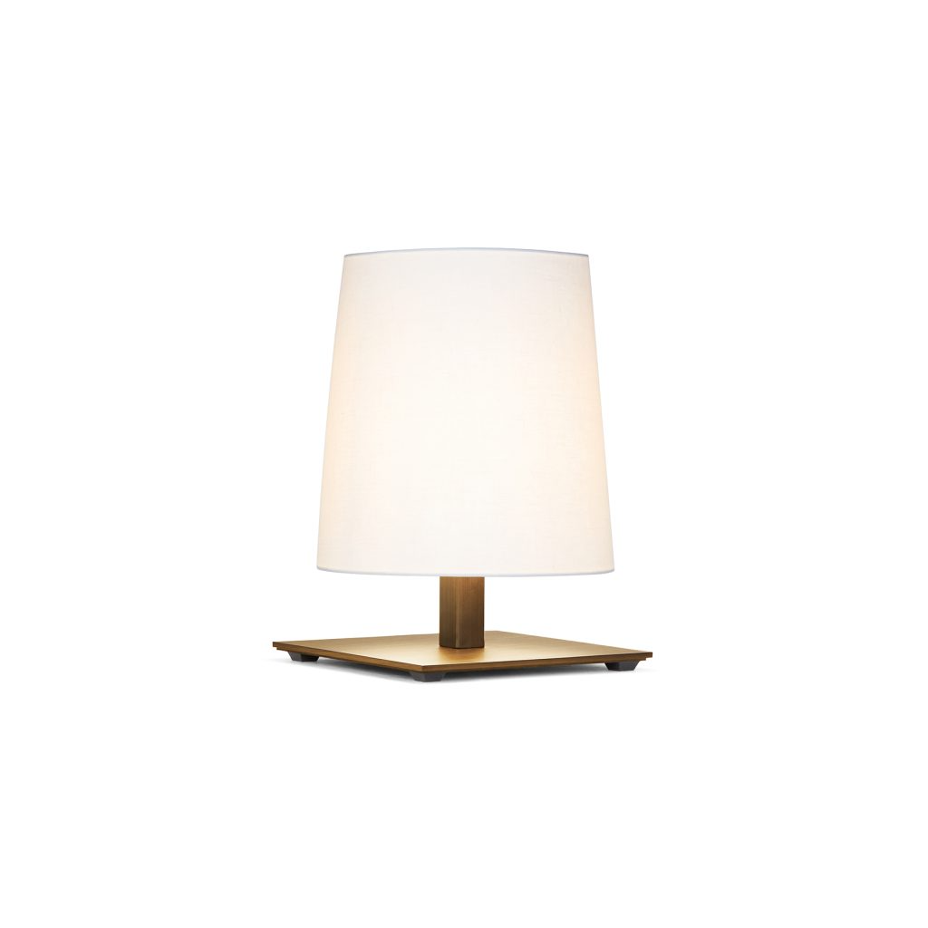Contardi Lighting Tonda Table Lamp - Matt Light Satin Bronze - White Cotton 800