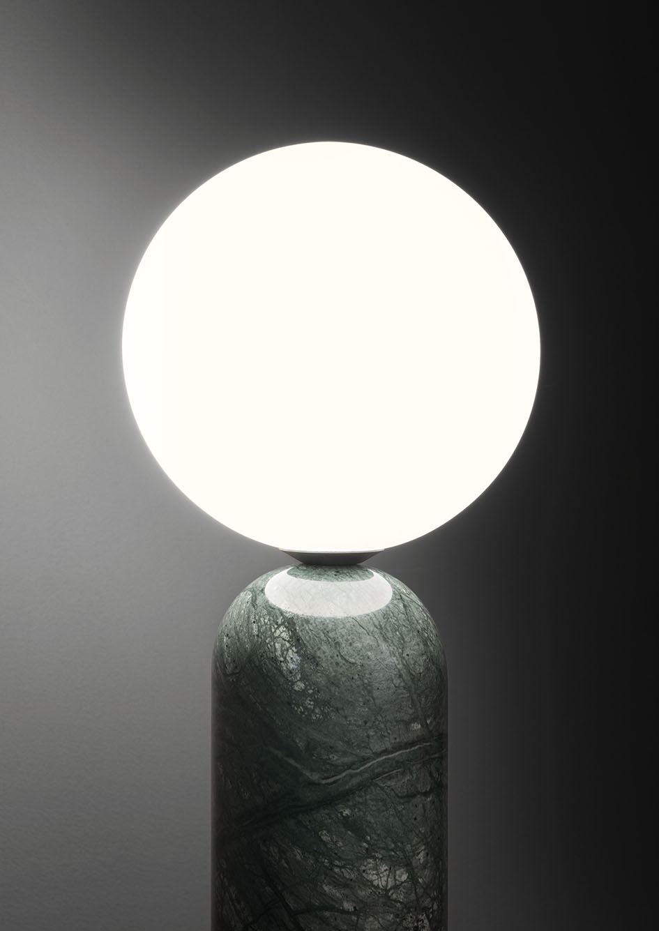Contardi Emma Table Lamp - Green Guatemala Marble Frame - Opal White Global 160mm Diffuser