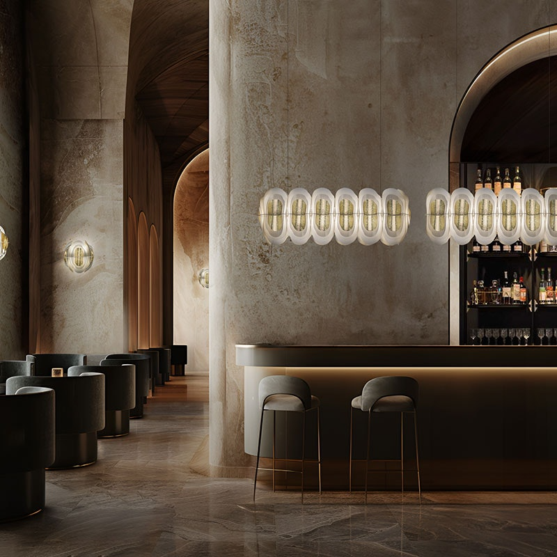 Slamp - Fiordlys Suspension Lamp - Linear - Gold