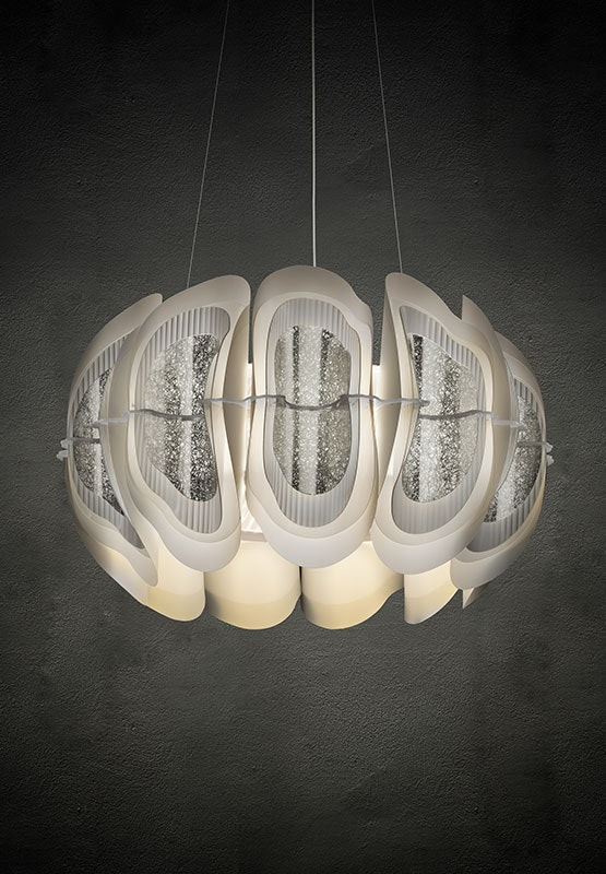 Slamp - Fiordlys Suspension Lamp - Round - Silver
