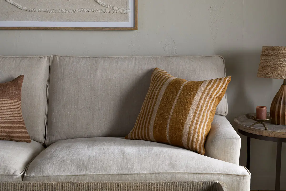 Nkuku - Eesha Jute Cushion Cover - Ochre - 50 x 50cm