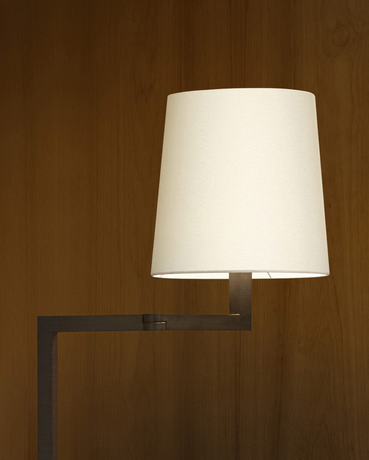 Contardi Heritage Liseuse Floor Lamp - White Linen Shade - Brushed Bronze Frame