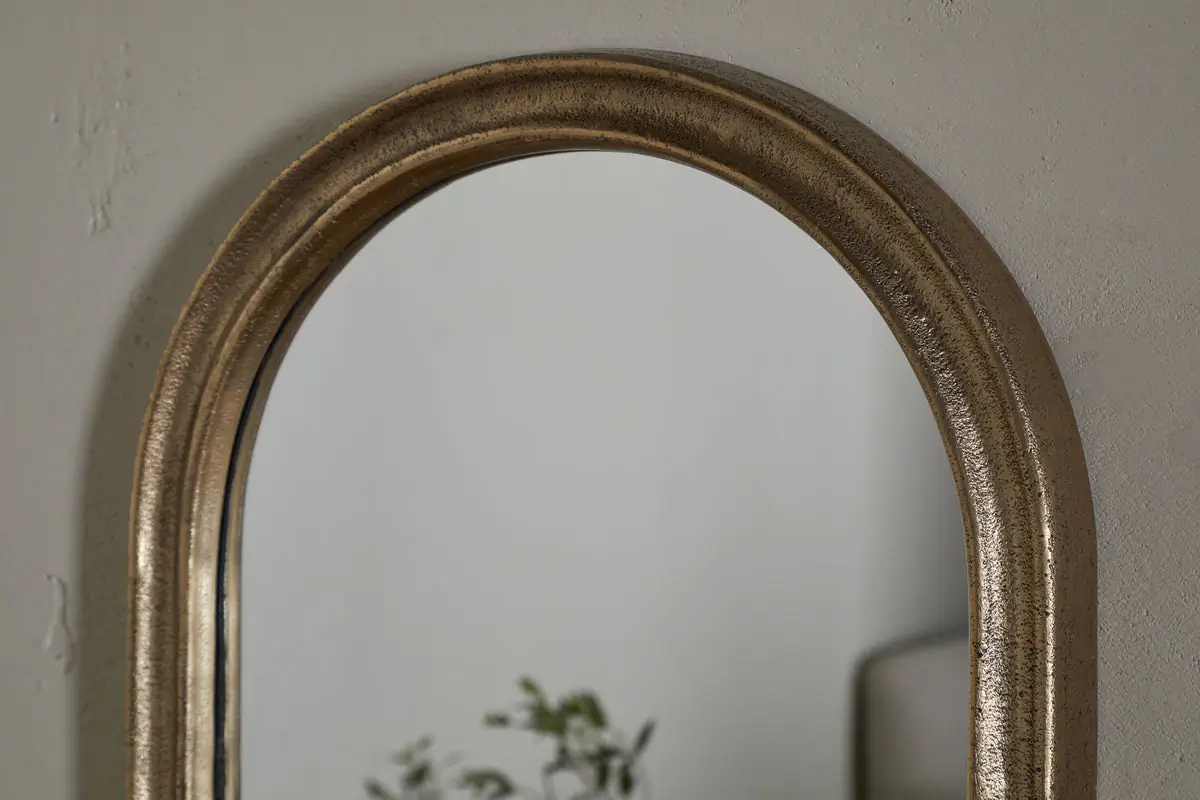 Nkuku - Mbwa Oval Mirror - Antique Brass