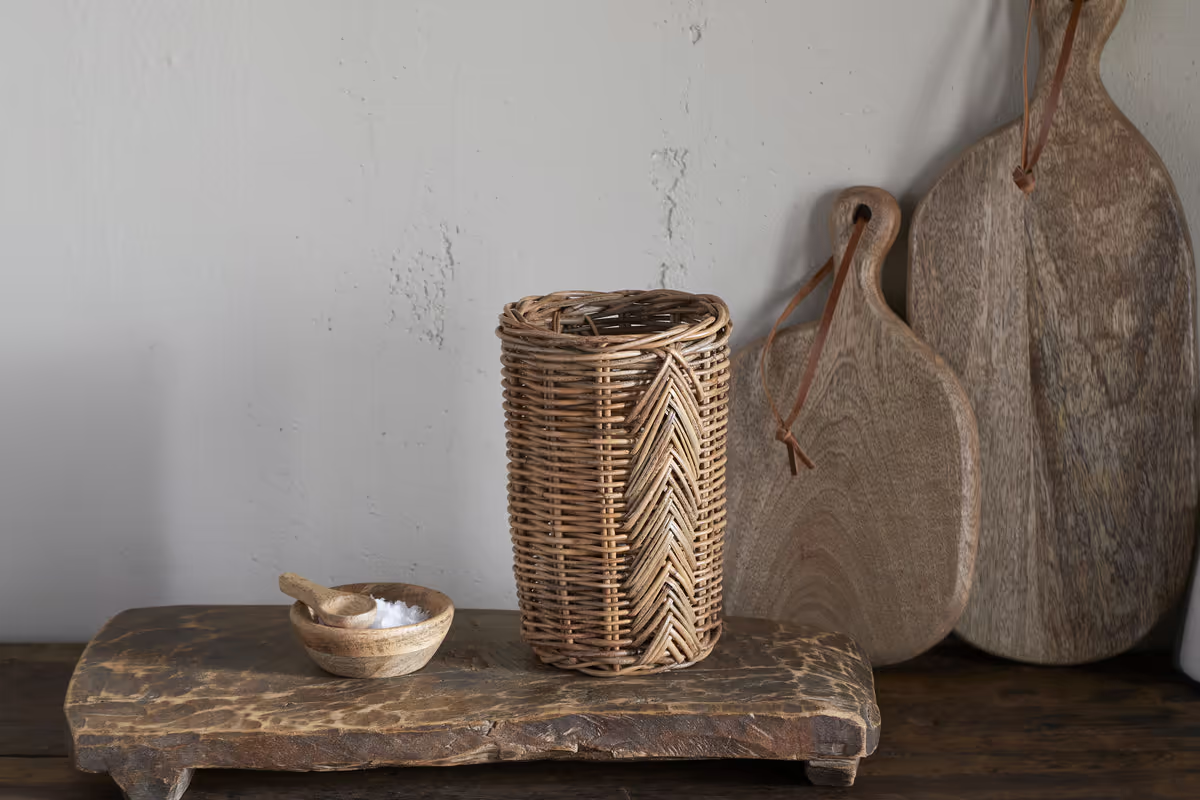 Nkuku - Bersama Rattan Utensil Holder - Natural
