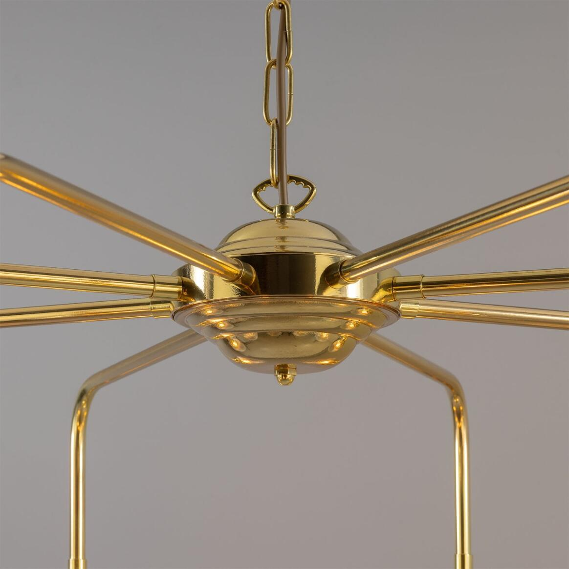 Mullan Genoa Eight Light Prismatic Glass Chandelier 109cm IP20 - Polished Brass Finish