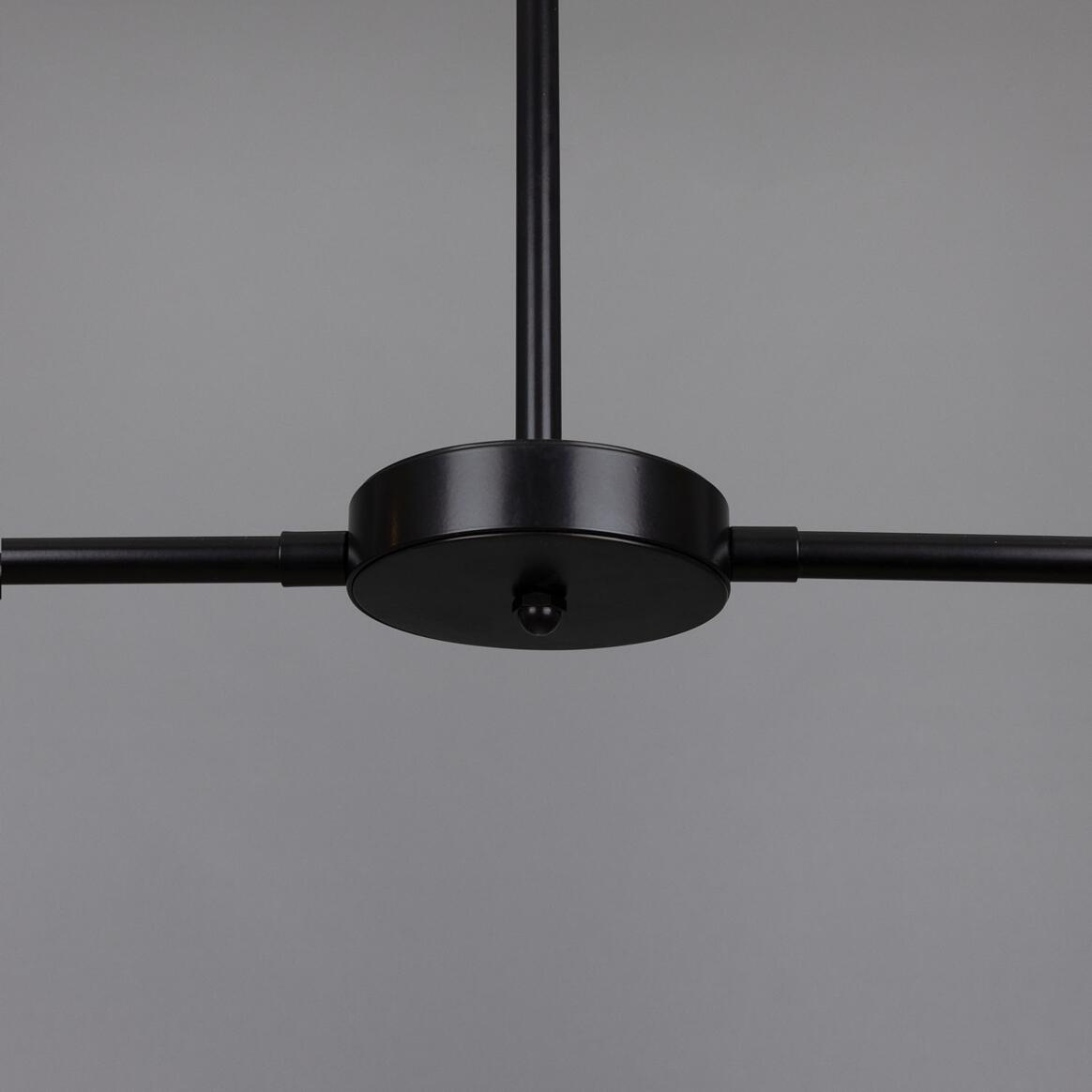 Mullan Princeton Modern Brass Island Chandelier - Powder-Coated Matte Black / Polished Brass Finish