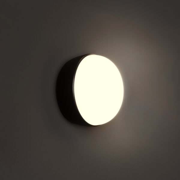 Contardi Kiki Wall Light Bud - Deep Black Frame - Opal White Glass Diffuser