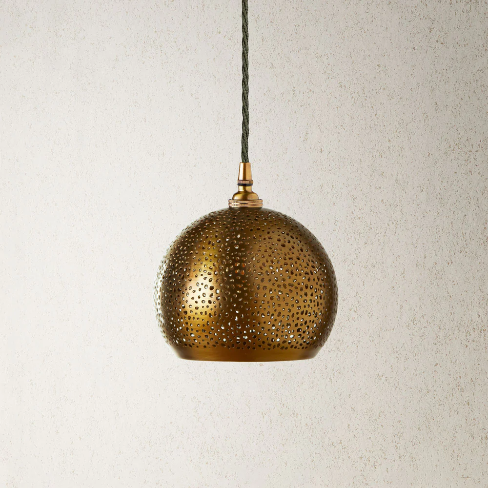 Pooky - Perforated Mundo Pendant Light Shade - Brass