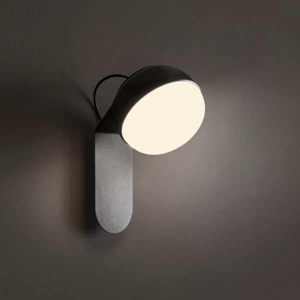 Contardi Kiki Wall Light Zest - Deep Black Frame - Opal White Glass Diffuser