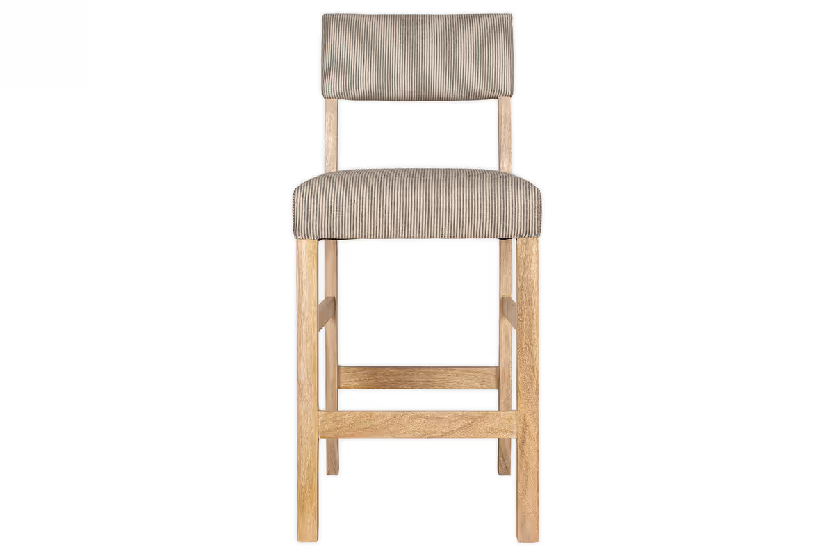 Nkuku - Nadeeka Linen Upholstered Counter Chair - Soft Grey