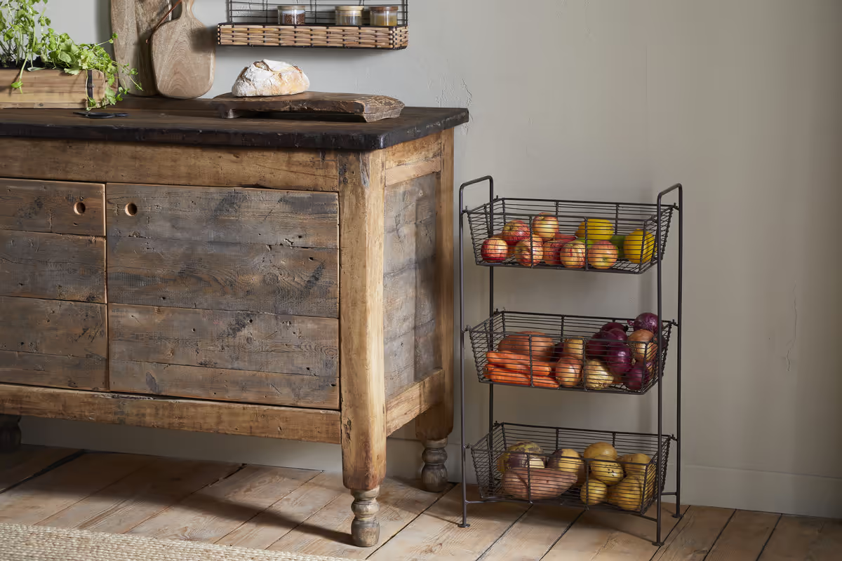 Nkuku - Inkollu Three Tier Storage Stand - Antiqued Brass