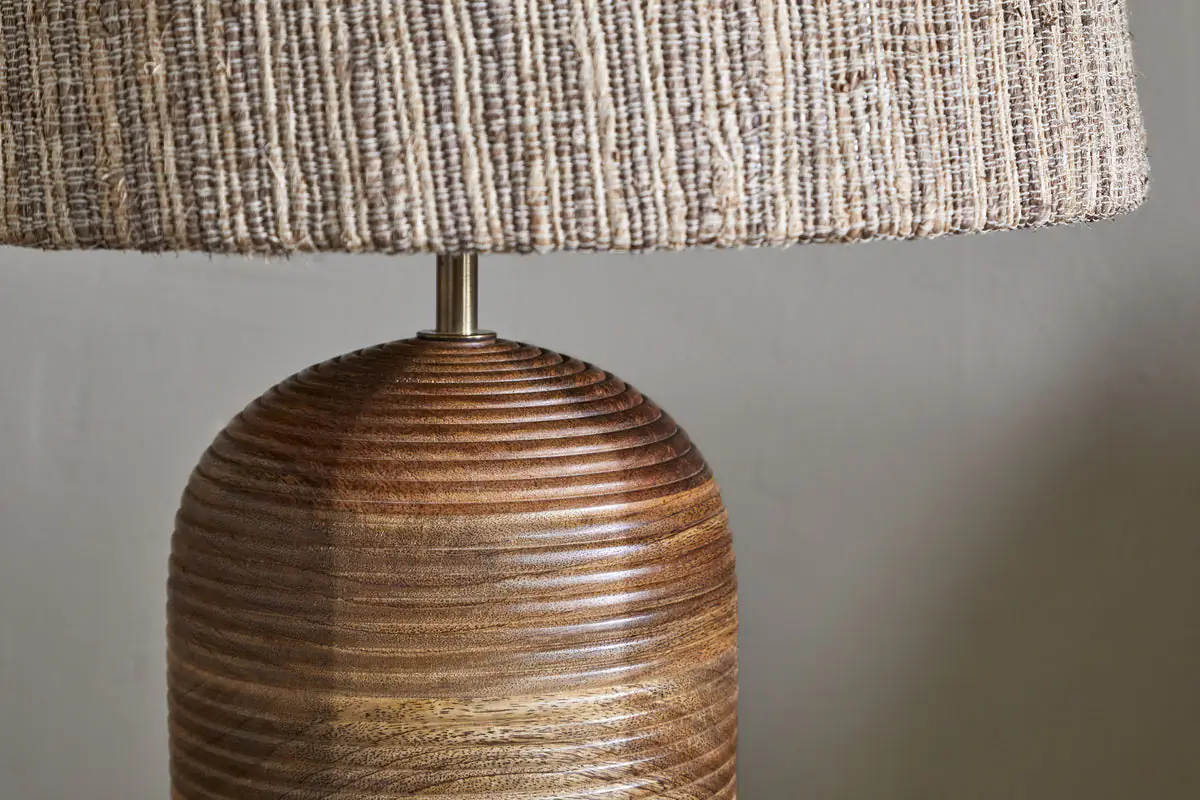 Nkuku - Agua Grooved Table Lamp - Natural