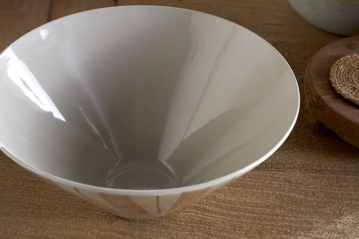 Nkuku - Patthar Serving Bowl - Cream & Clay - Medium