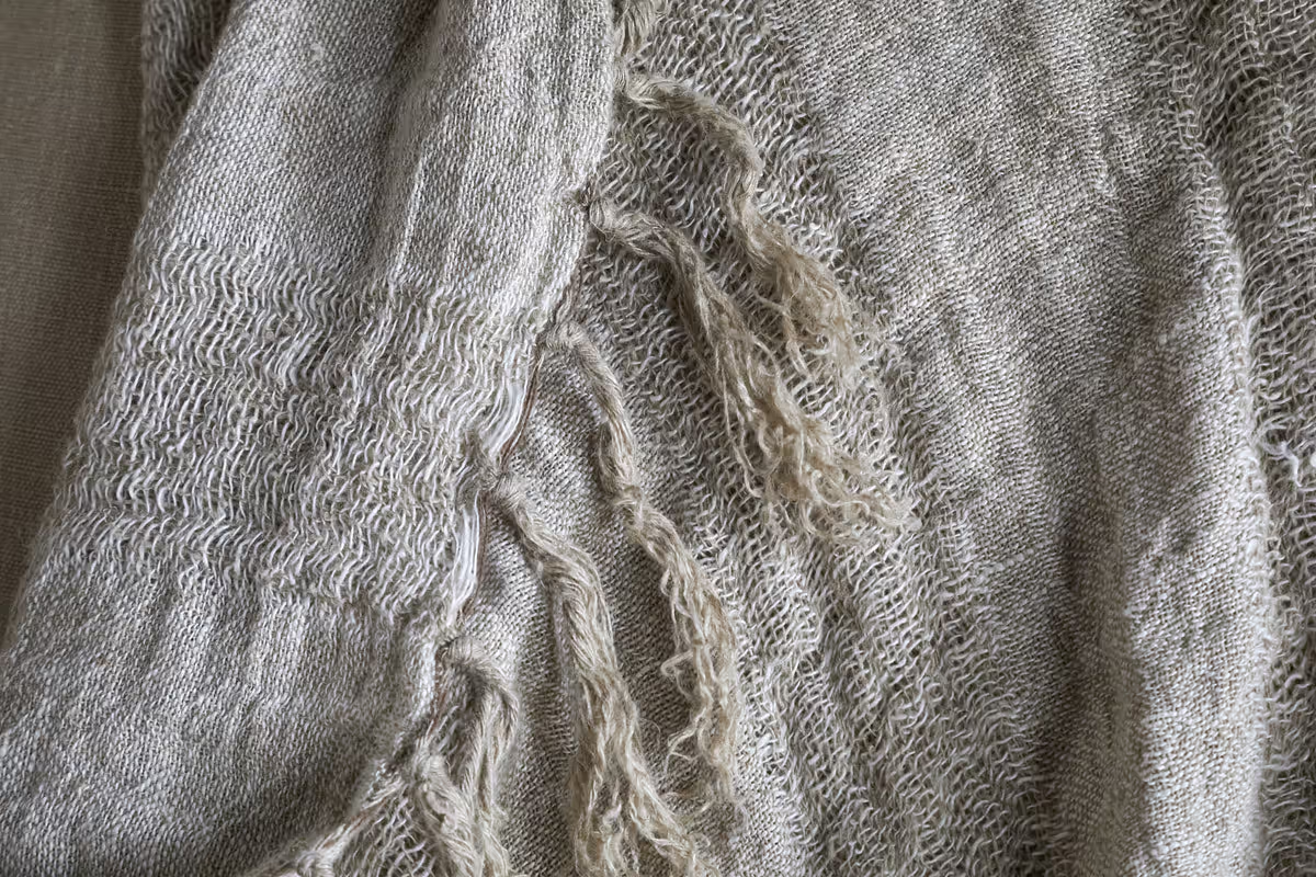 Nkuku - Munir Linen Throw - Charcoal
