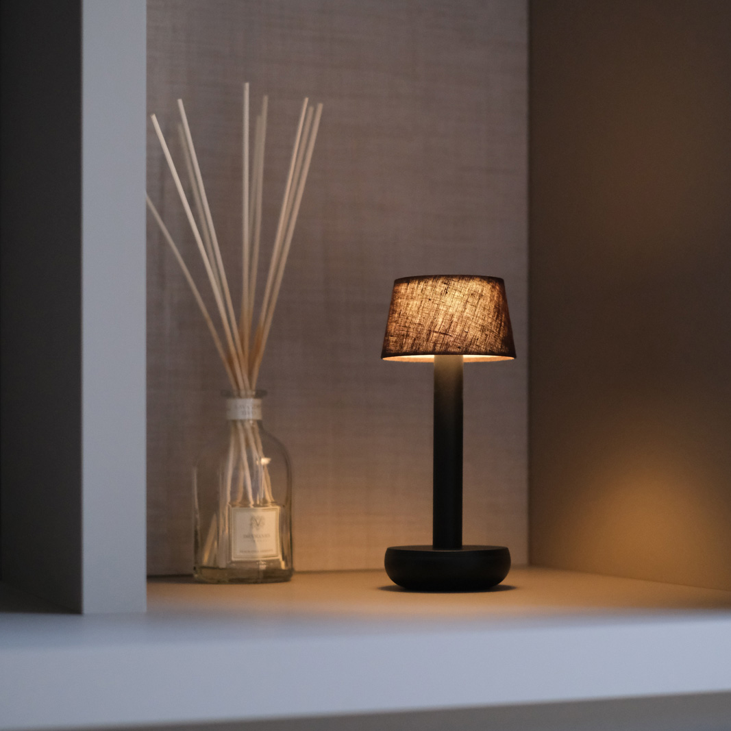 Humble Lights - Two Table Light Black/Brown Linen