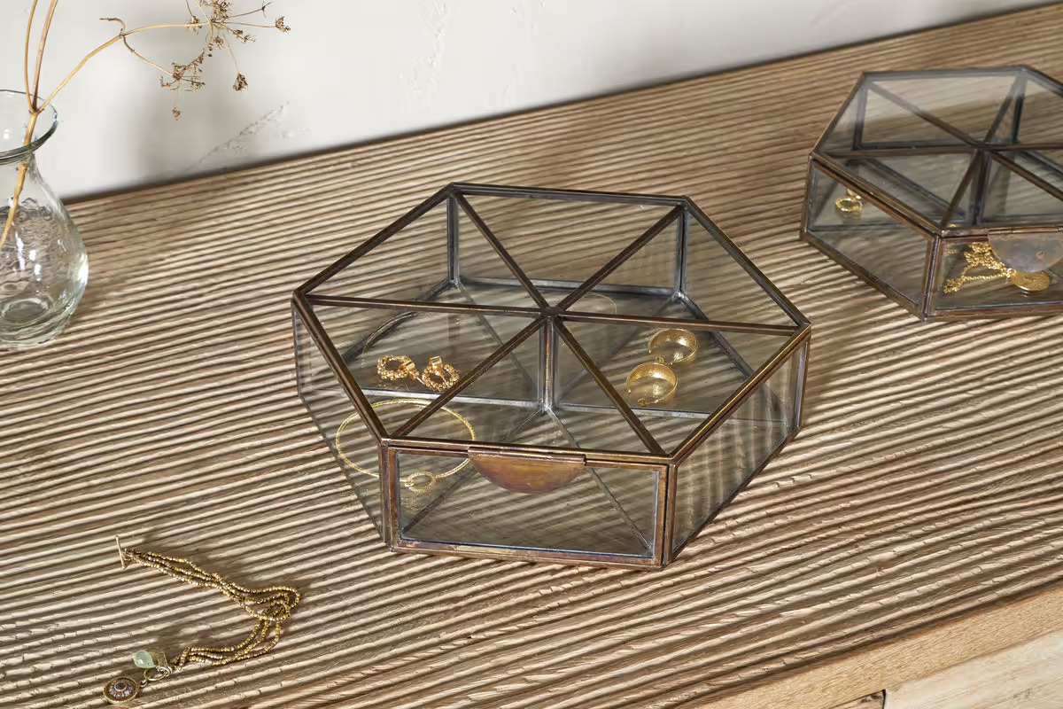 Nkuku - Sitara Jewellery Box - Antique Brass - Large