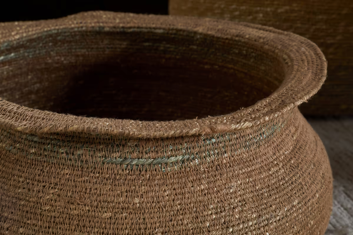 Nkuku - Rana Short Basket - Natural & Moss
