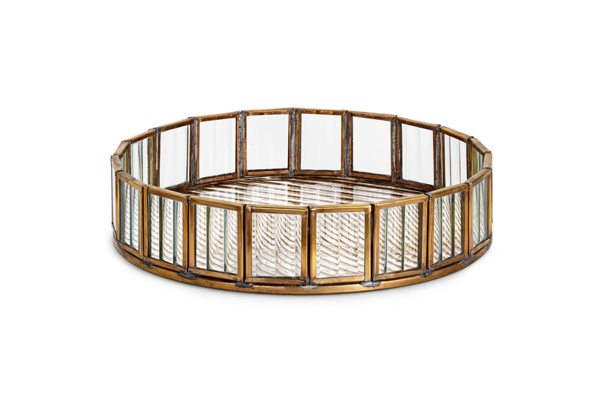 Nkuku - Ruaka Glass Vanity Tray - Brass
