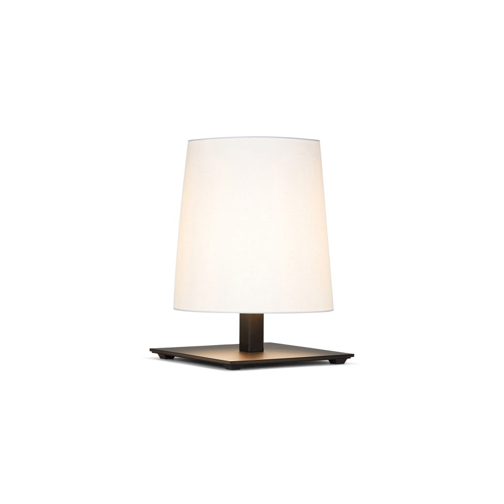 Contardi Lighting Tonda Table Lamp - Matt Black Silk Lacquered - White Cotton 800