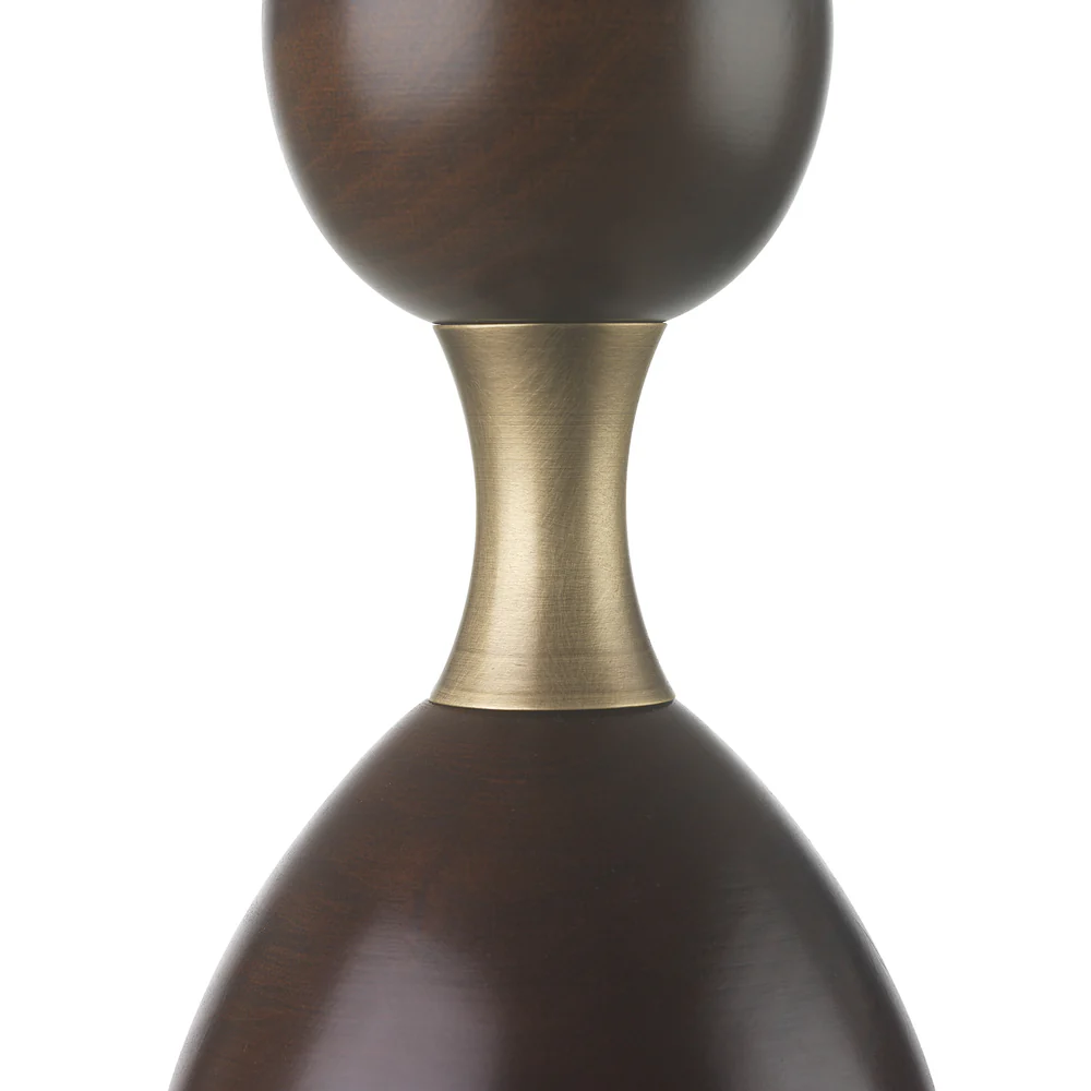 Northern Light - Taylor Table Lamp Medium - Dark Oak Old English Brass Light Finish - 8" Slim Drum Cotton Ivory Pleat Shade
