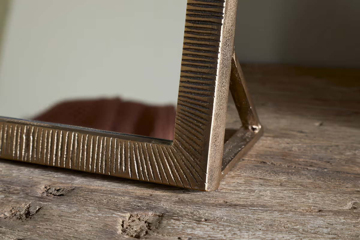 Nkuku - Baja Standing Mirror - Antique Brass