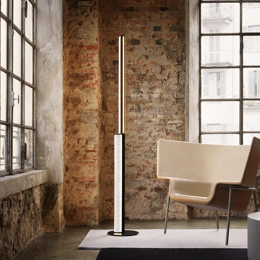 Slamp - Modula Floor Lamp - Black/Plissé