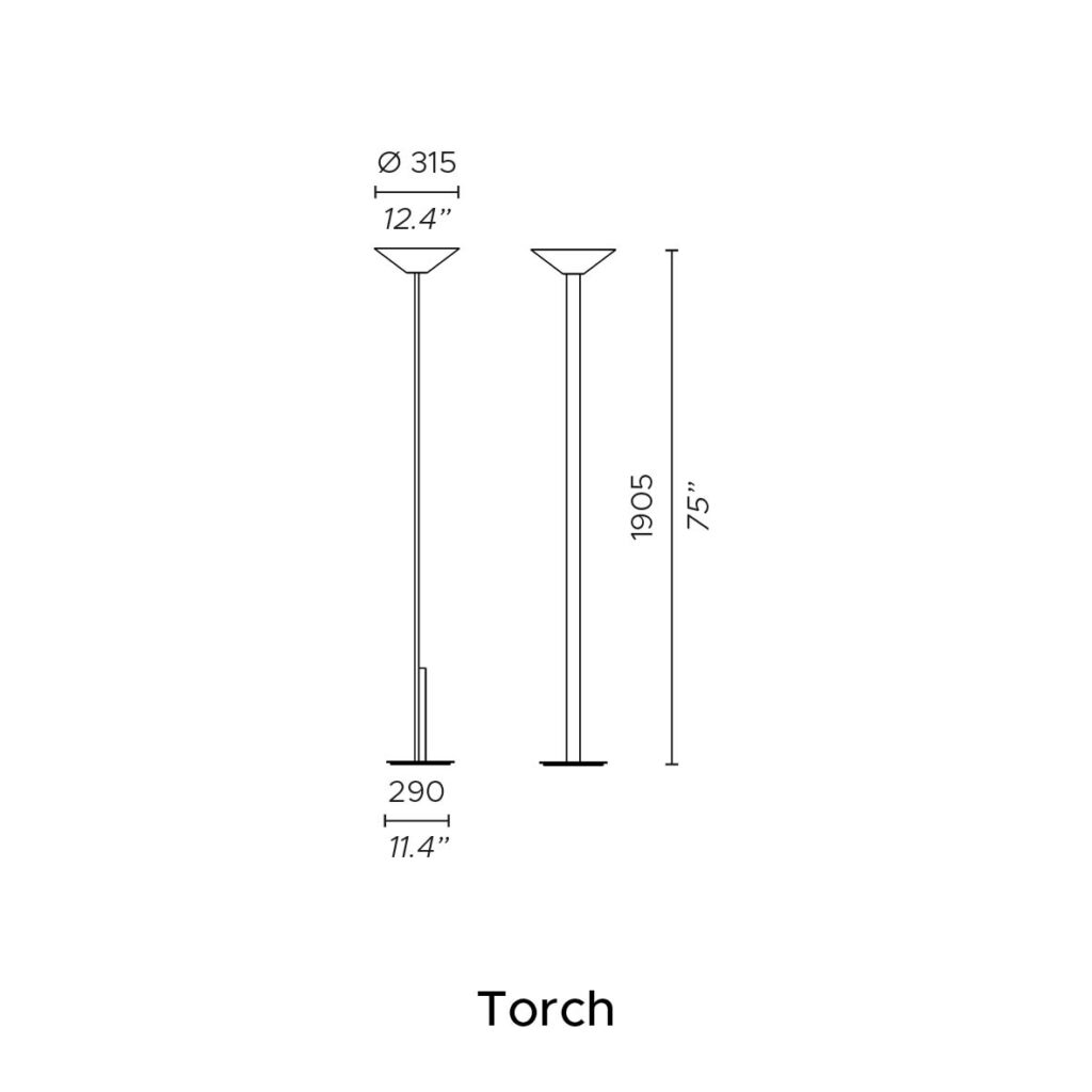 Contardi Lighting Fly Torch Floor Lamp - Brushed Bronze-Nickel