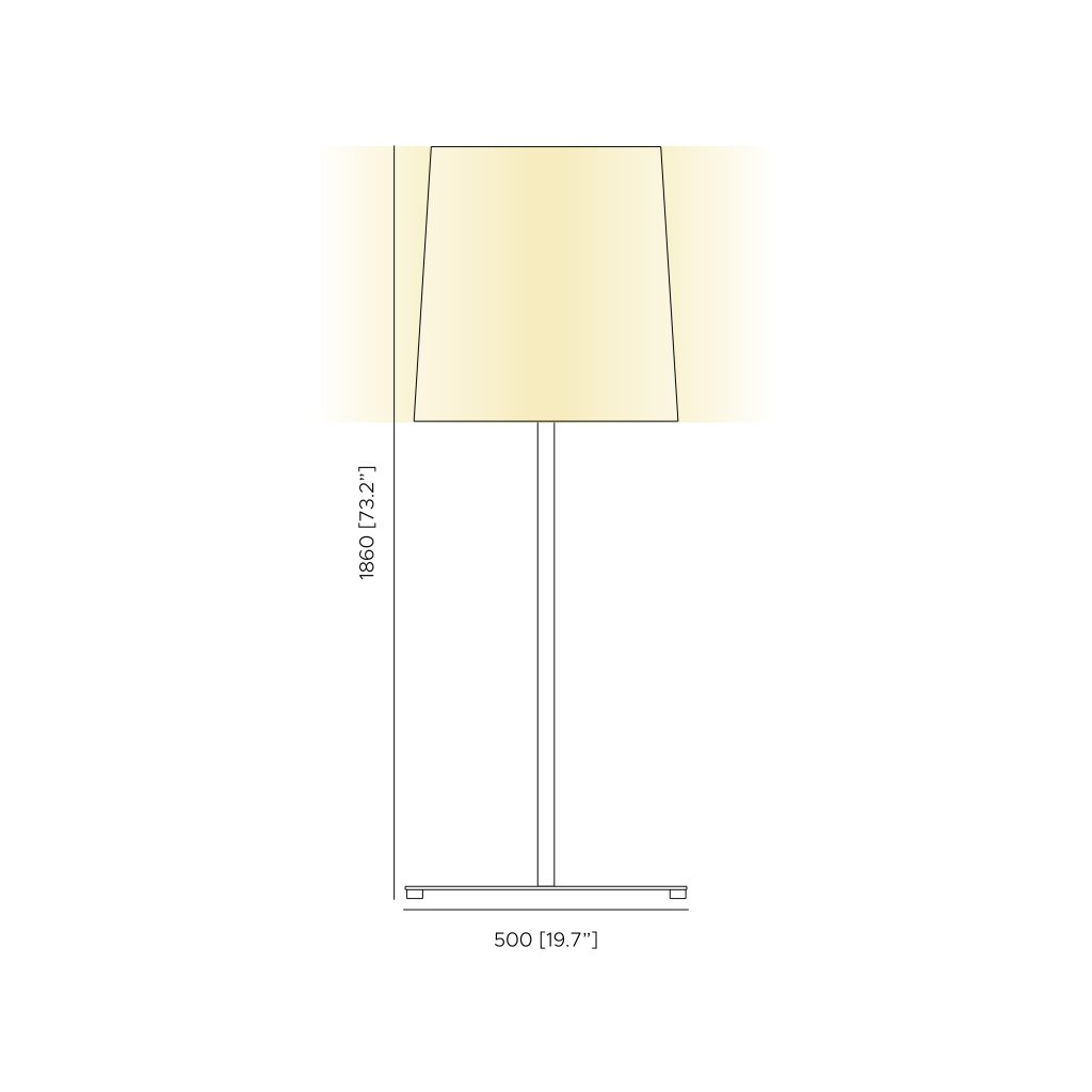 Contardi Lighting Ovale Floor Lamp - Matt Light Satin Bronze - White Cotton 800
