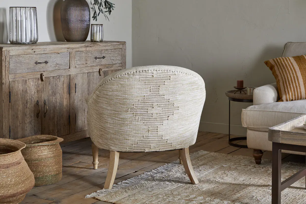 Nkuku - Aranya Cotton & Jute Occasional Chair - Natural