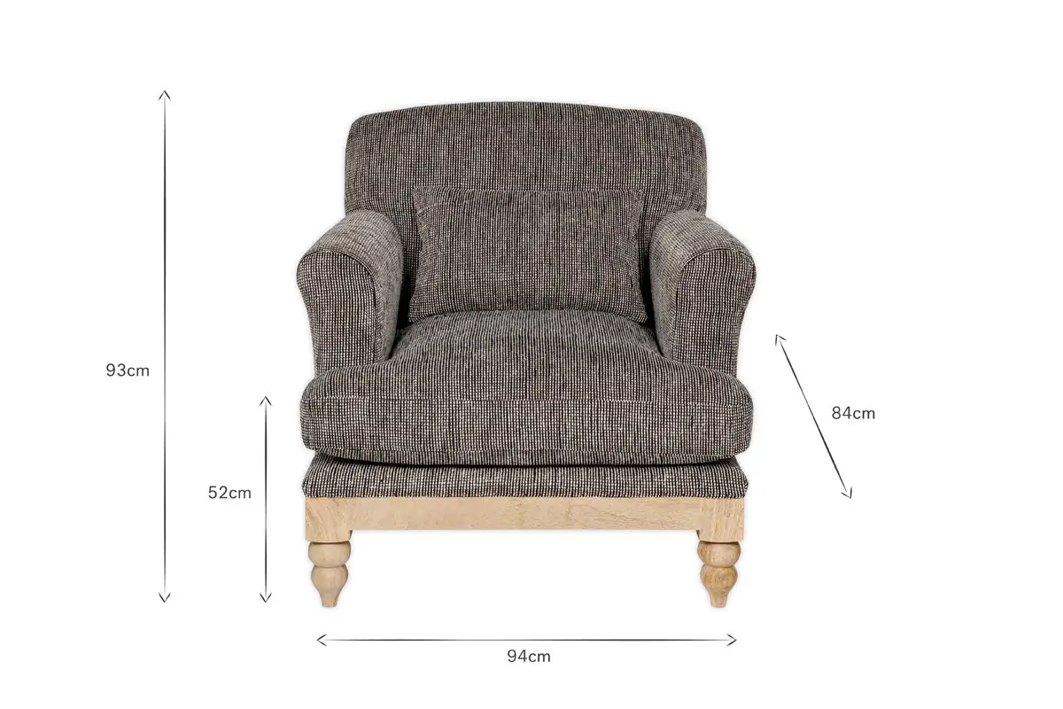 Nkuku - Maganda Cotton Armchair - Charcoal