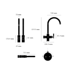 Buster & Punch - UK Kitchen Hot Tap Linear - 4 IN 1 - Steel